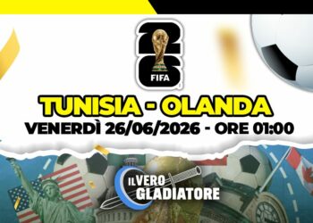 Pronostico e quote della partita Tunisia Olanda del 26/06/2026